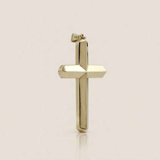 Dije Cruz Afilado en Oro Amarillo de 14K