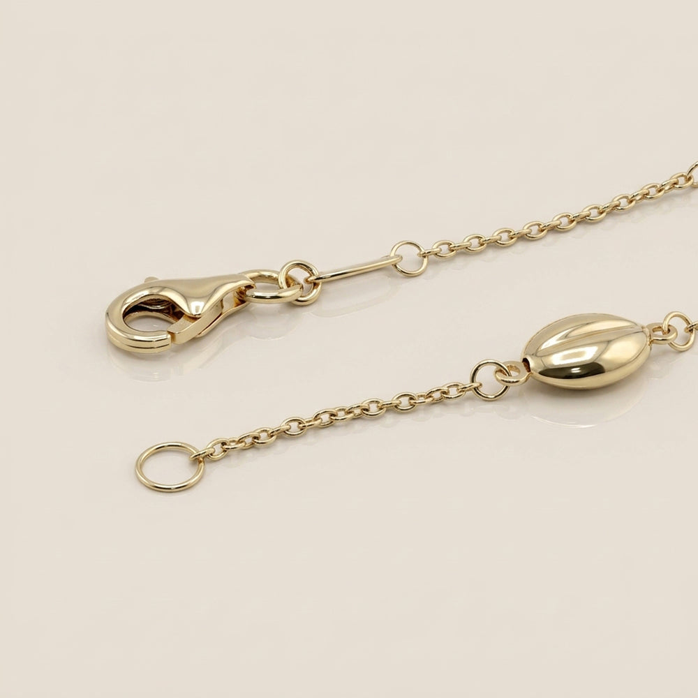 Pulsera Granos de Café en Oro Amarillo y Blanco de 14K