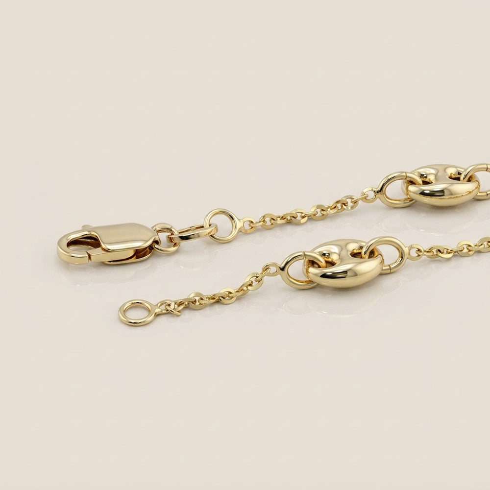 Pulsera Dije Doble Asa en Oro Amarillo de 14K
