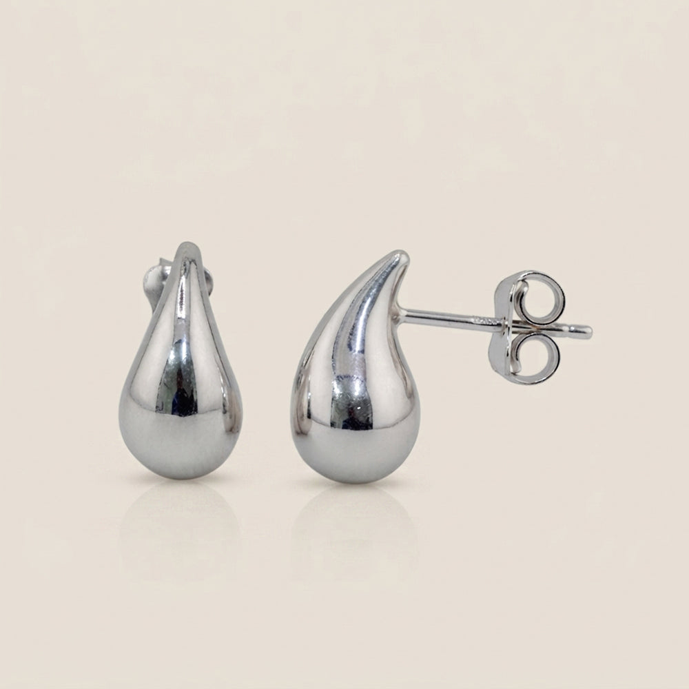 Aretes Gota en Oro Blanco de 10K