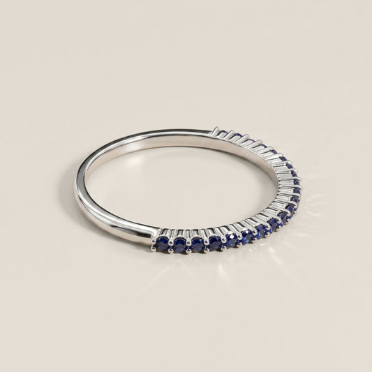 Churumbela Andrea con Zafiros en Oro Blanco de 14K