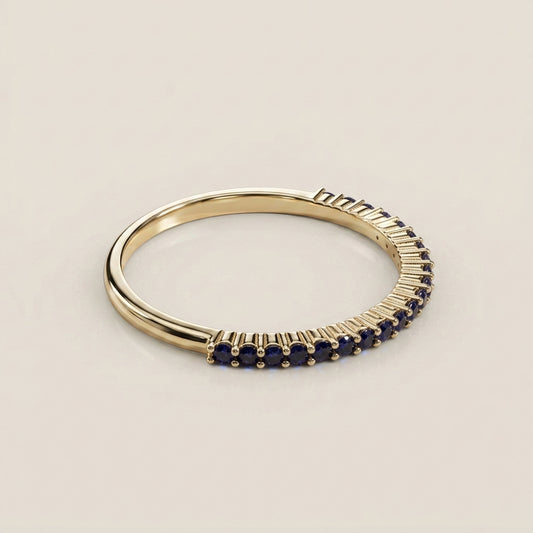 Churumbela Andrea con Zafiros en Oro Amarillo de 14K