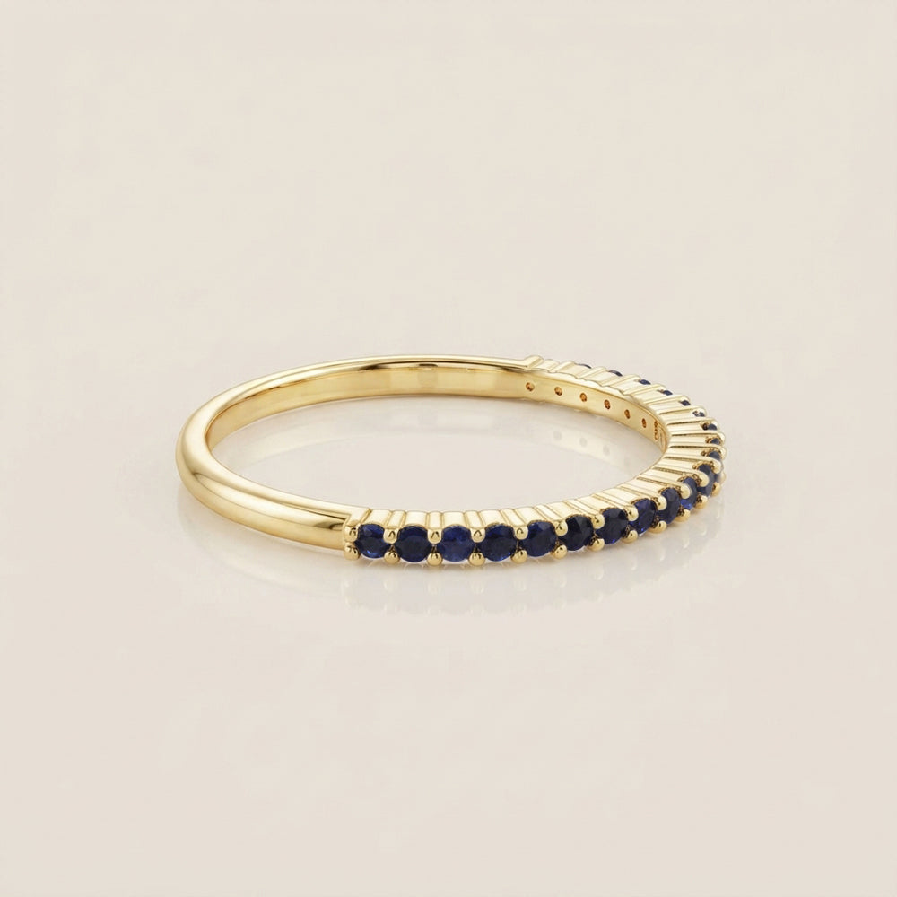 Churumbela Andrea con Zafiros en Oro Amarillo de 14K