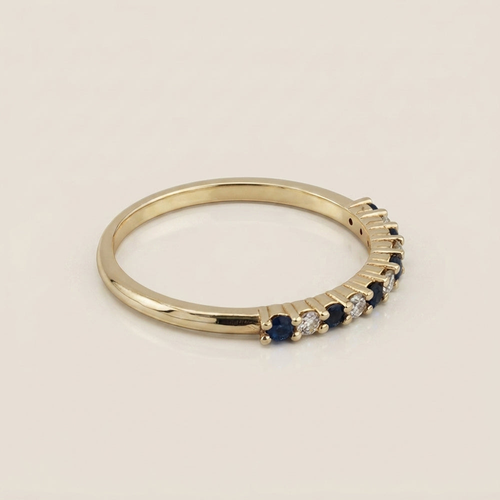 Churumbela Andrea con Zafiros y Diamantes en Oro Amarillo de 14K