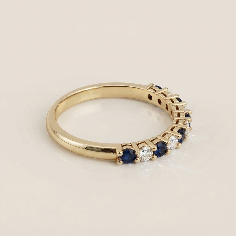 Churumbela Andrea con Zafiros y Diamantes en Oro Amarillo de 14K