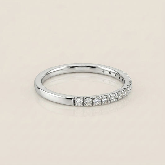 Churumbela Split con Diamantes en Oro Blanco de 14K