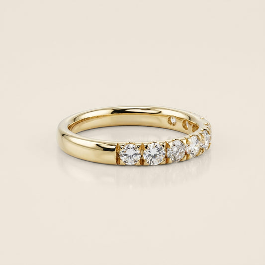 Churumbela Split Prong con Diamantes en Oro Amarillo de 14K