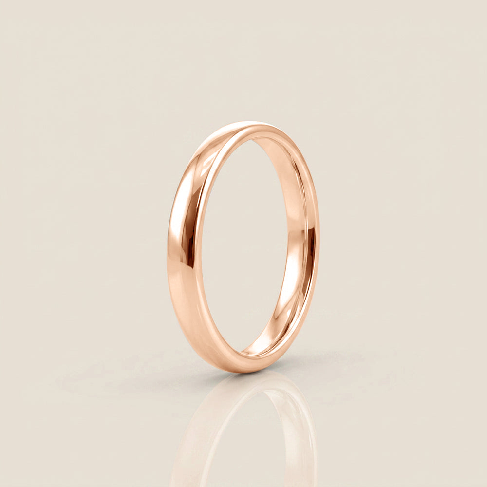 Argolla Individual Media Caña 3 mm en Oro de 14K
