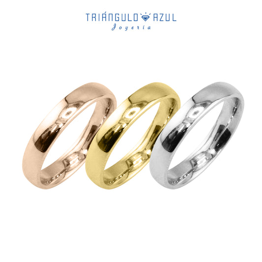 Argolla Media Caña de 4mm en Oro de 14K