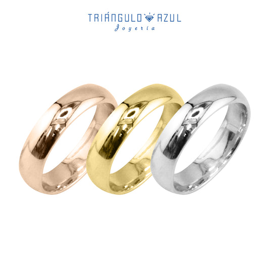 Argolla Media Caña de 5mm en Oro de 14K