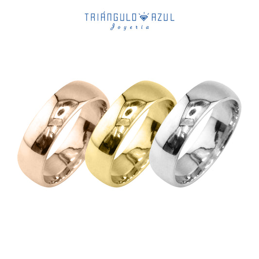 Argolla Media Caña de 7mm en Oro de 14K