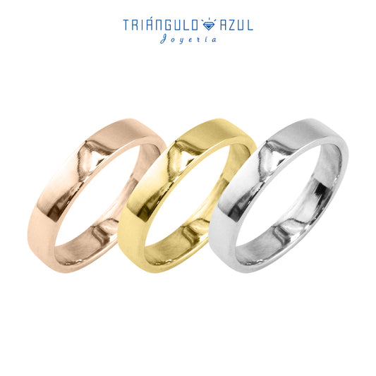 Argolla Plana de 4mm en Oro de 14K