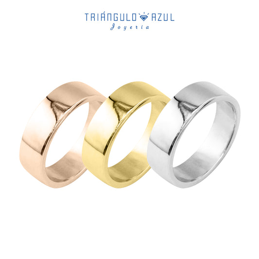 Argolla Plana de 7mm en Oro de 14K