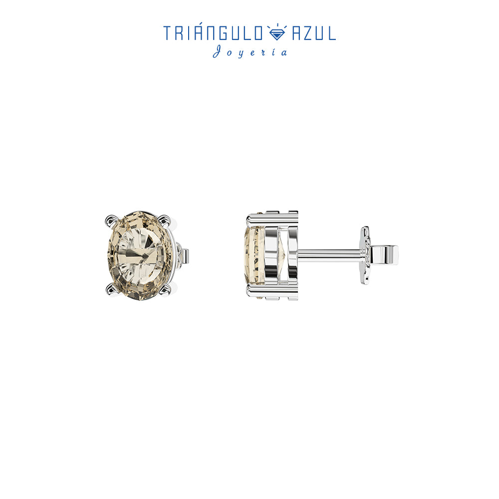 Broqueles de Morganita con 1.32 CTS Total en Oro Blanco de 14K