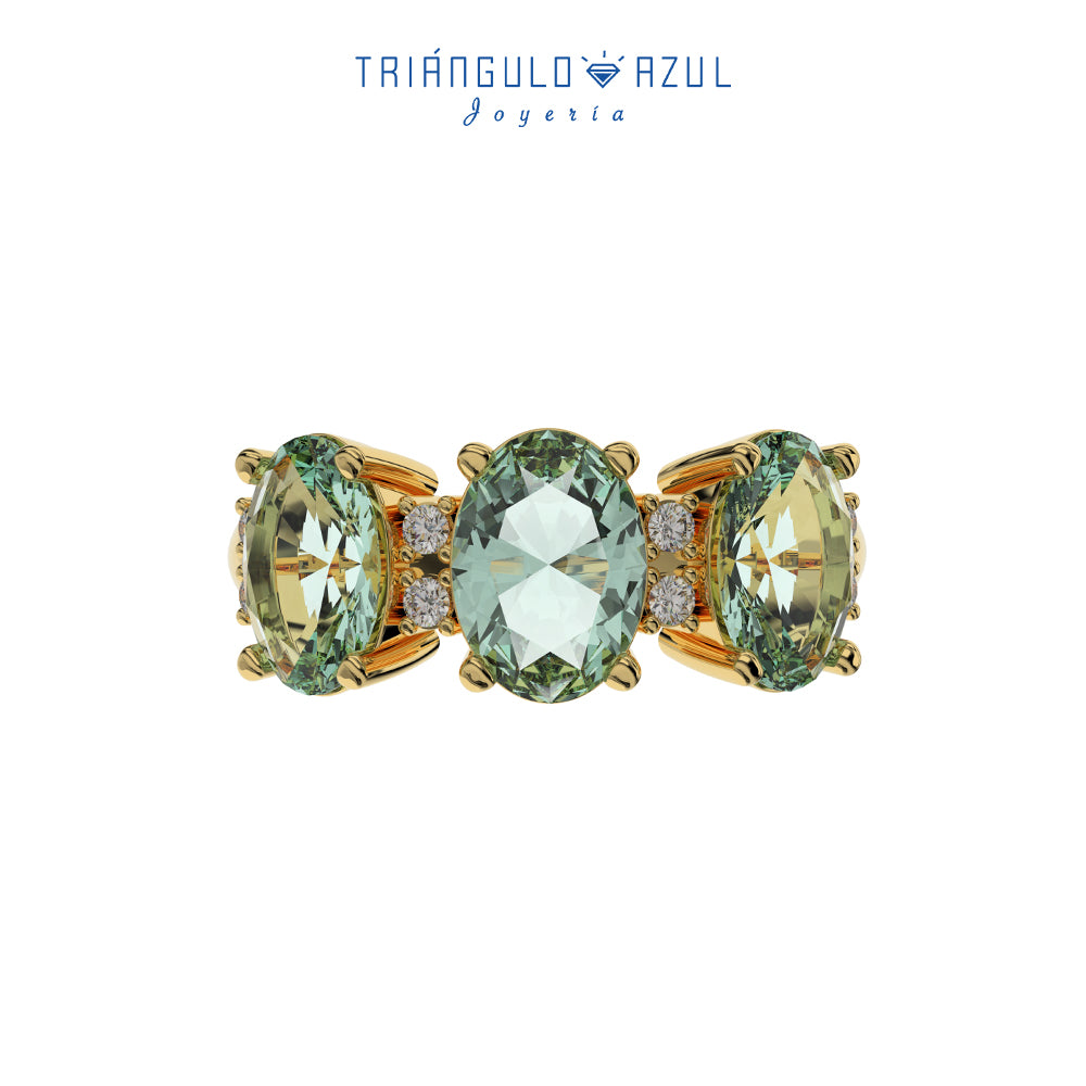 Churumbela Amelia de Citrina Limón 2,43 CTS + Diamantes 0,08 CTS en Oro Amarillo de 14K