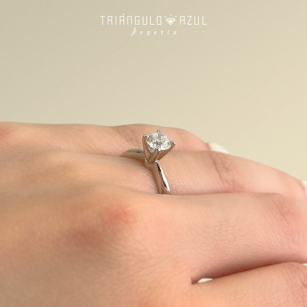 Anillo de Compromiso con Diamante de 0.70 CTS D SI2 AGS en Oro Blanco de 14K