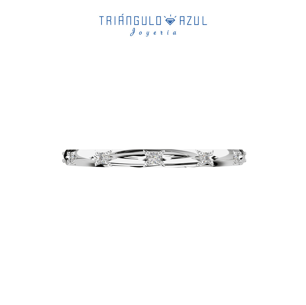 Churumbela de Diamantes 0.04CTS en Oro Blanco de 14K