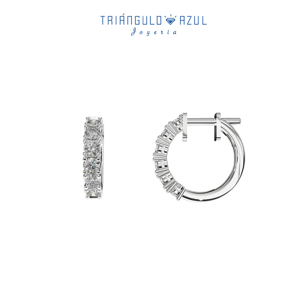 Arracadas Olivia con Diamantes con 0.87 CTS Total en Oro Blanco de 14K