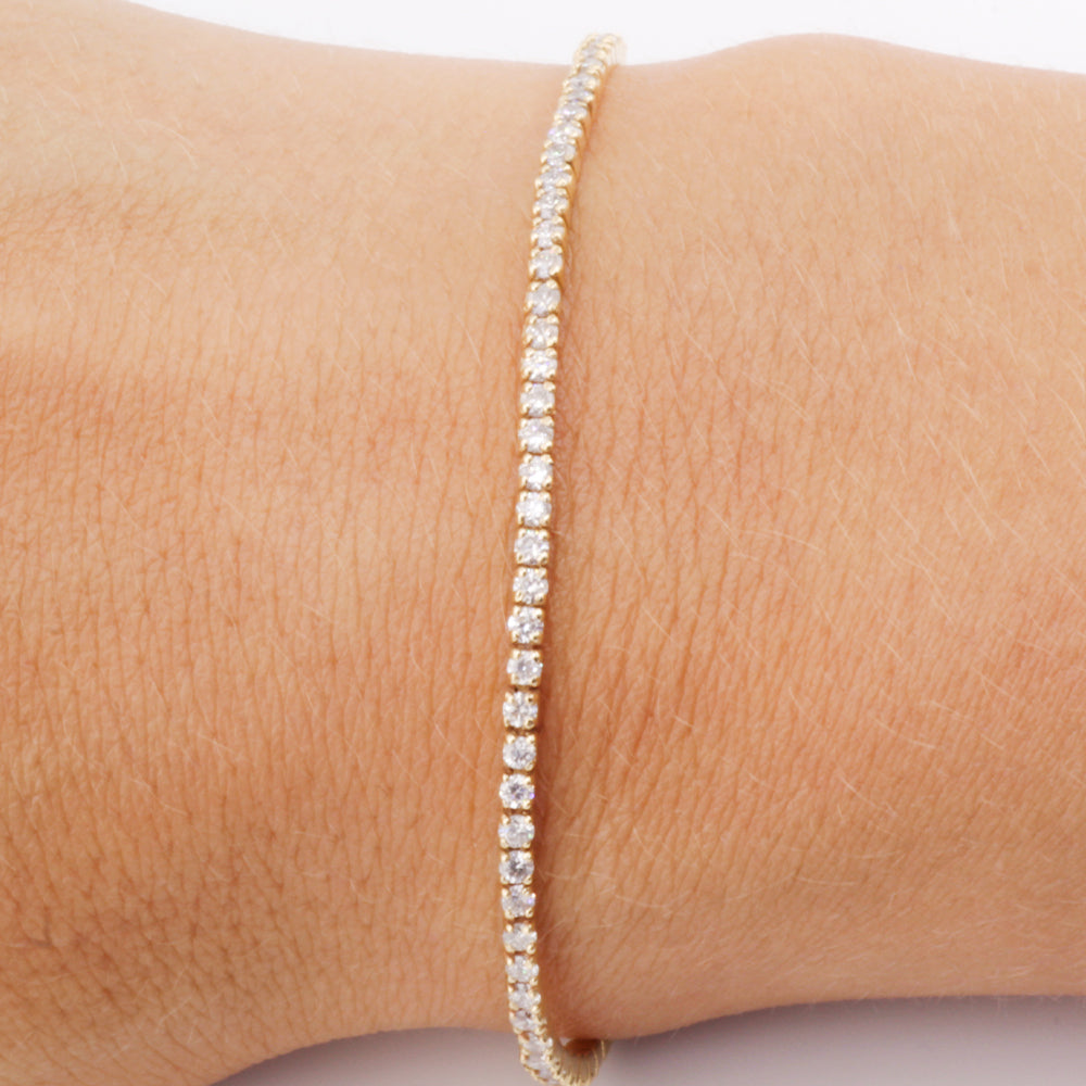 Pulsera Tenis de Diamantes 1.88 CTS en Oro de 14K Amarillo