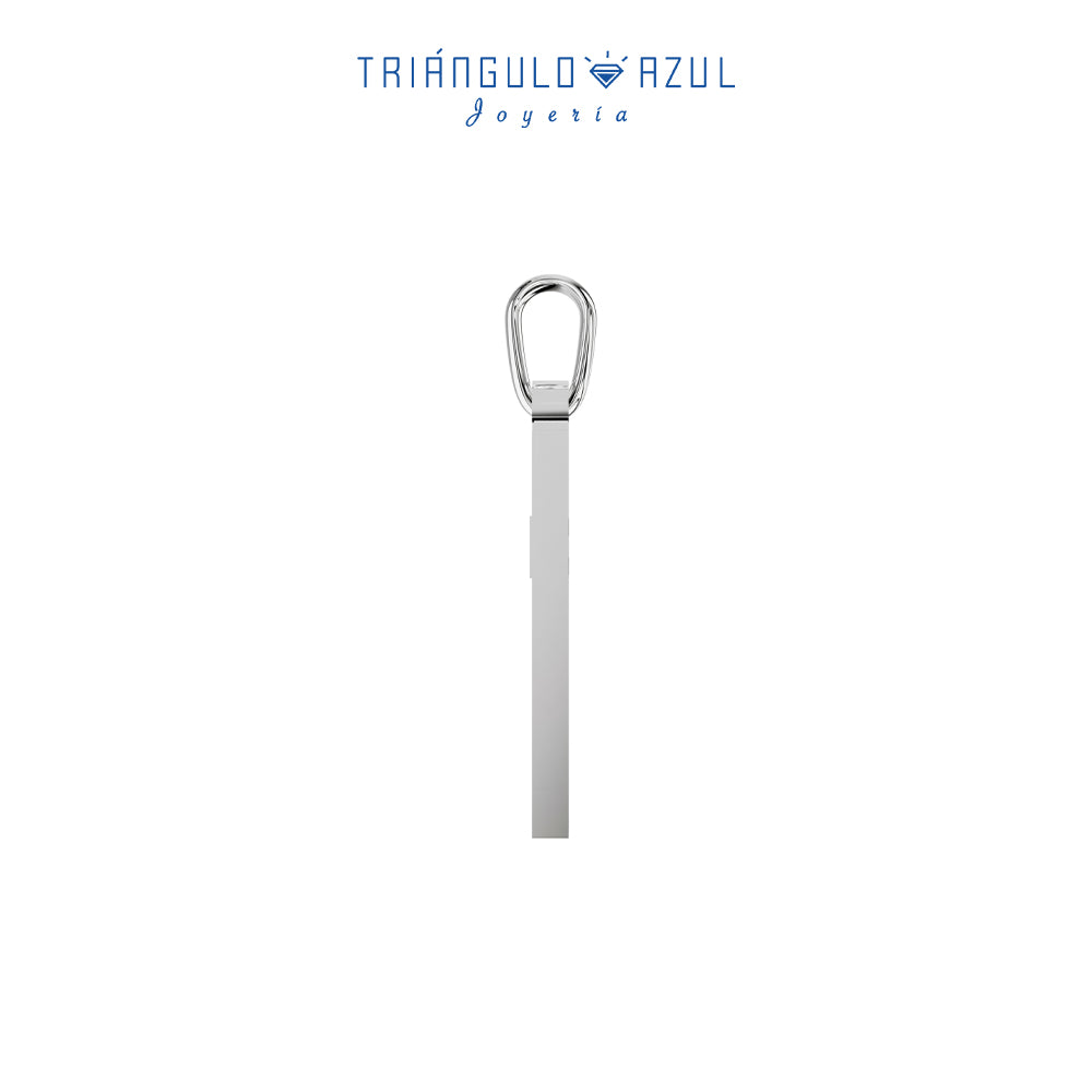 Dije Cruz Delineada en Oro Blanco de 14K