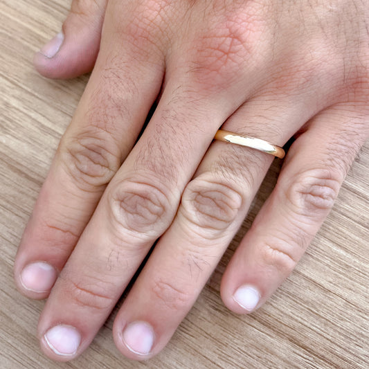 Argolla Media Caña 3.15 mm en Oro Amarillo de 14K