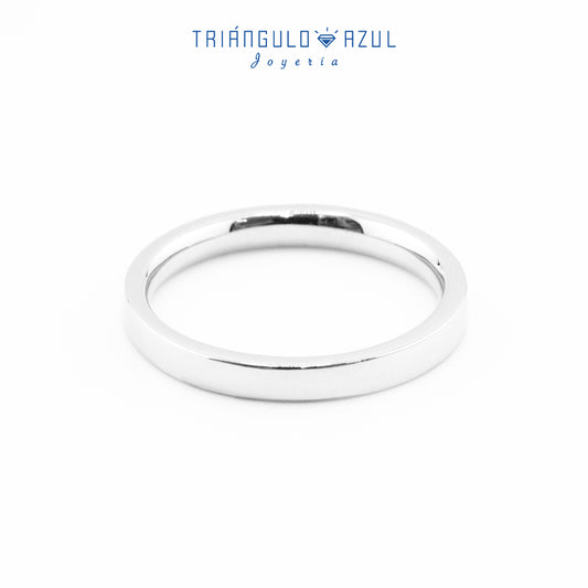 Argolla Plana en Oro Blanco de 14K