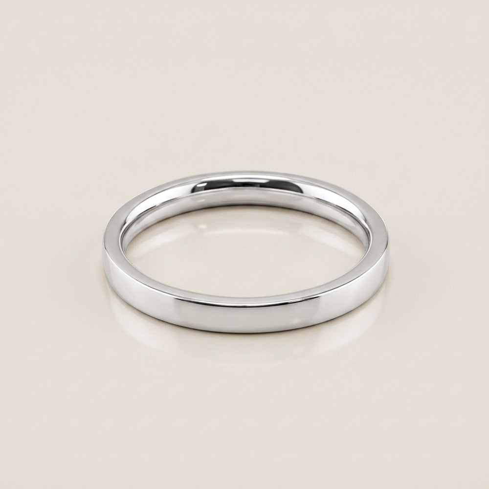 Argolla Plana en Oro Blanco de 14K