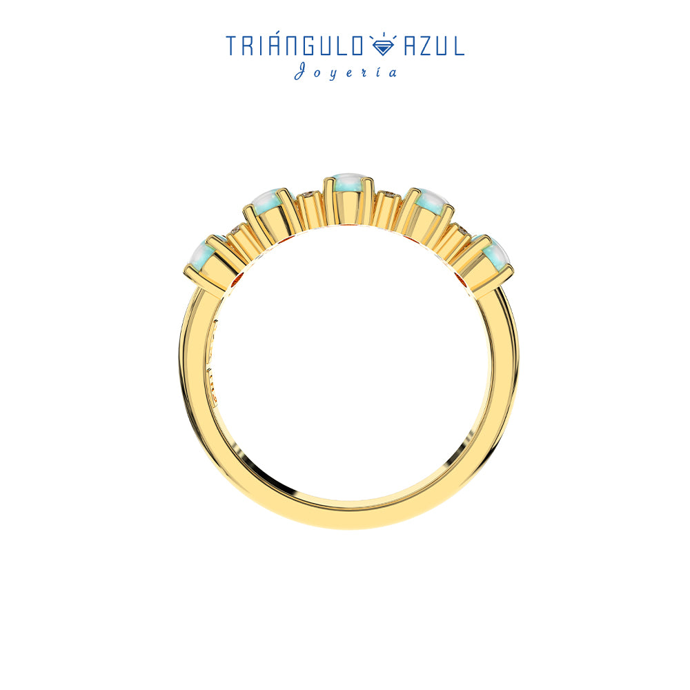Churumbela Camila de Ópalos con 0.69 CTS Total y Diamantes con 0.08 CTS Total en Oro Amarillo de 14K