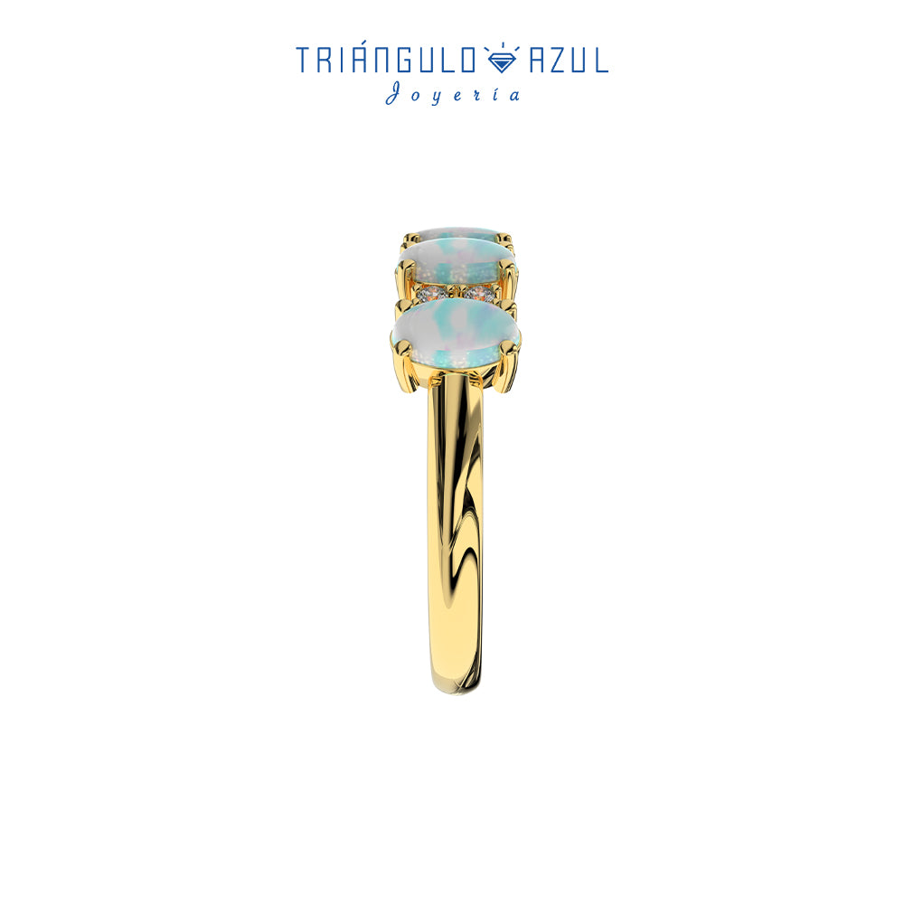 Churumbela Camila de Ópalos con 0.69 CTS Total y Diamantes con 0.08 CTS Total en Oro Amarillo de 14K