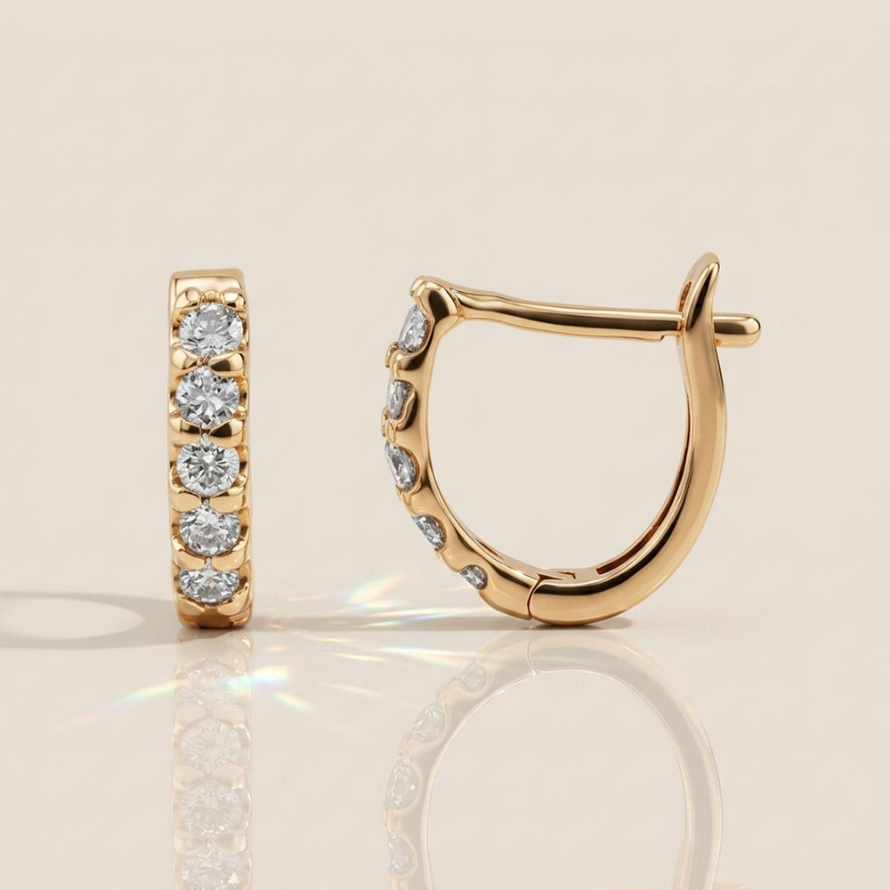 Arracaditas Fer con Diamantes en Oro Amarillo con 14K