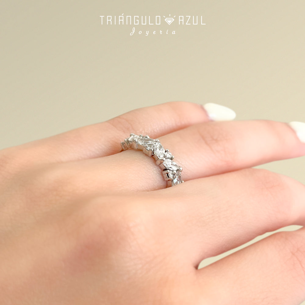Churumbela Zigzag de Diamantes con 1.03 CTS Total en Oro Blanco de 14K