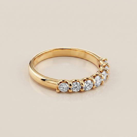 Churumbela Tipo U de Diamantes en Oro Amarillo de 14K