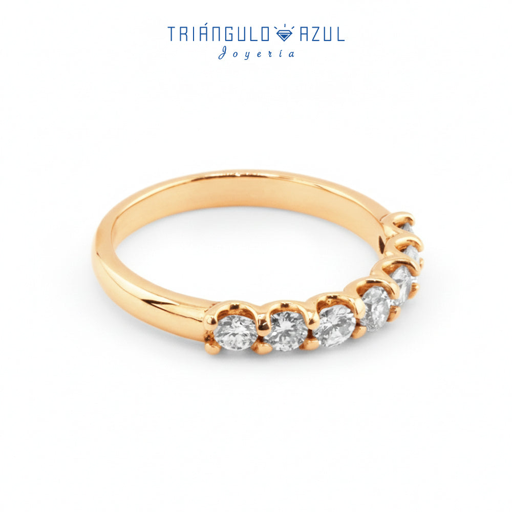 Churumbela Tipo U de Diamantes con 0.60 CTS Total en Oro Amarillo de 14K