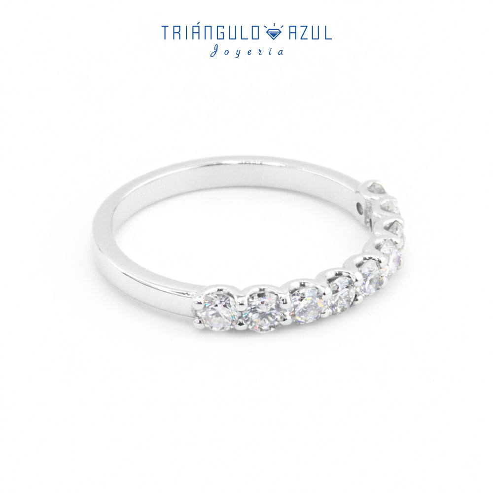 Churumbela Tipo U de Diamantes con 0.73CTS Total en Oro Blanco de 14K