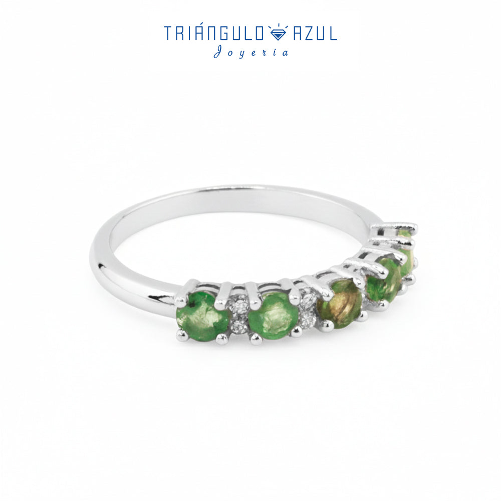 Churumbela Isabel de Esmeraldas con 0.72 CTS Total y Diamantes con 0.08 CTS Total en Oro Blanco de 14K