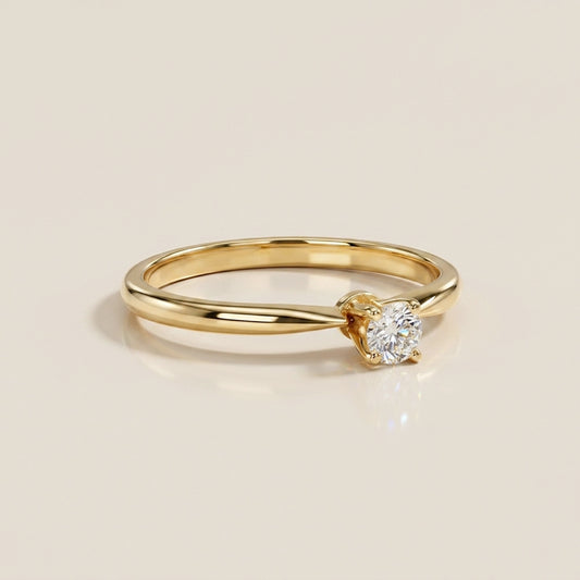 Anillo Compromiso Solitario en Oro Amarillo de 14K