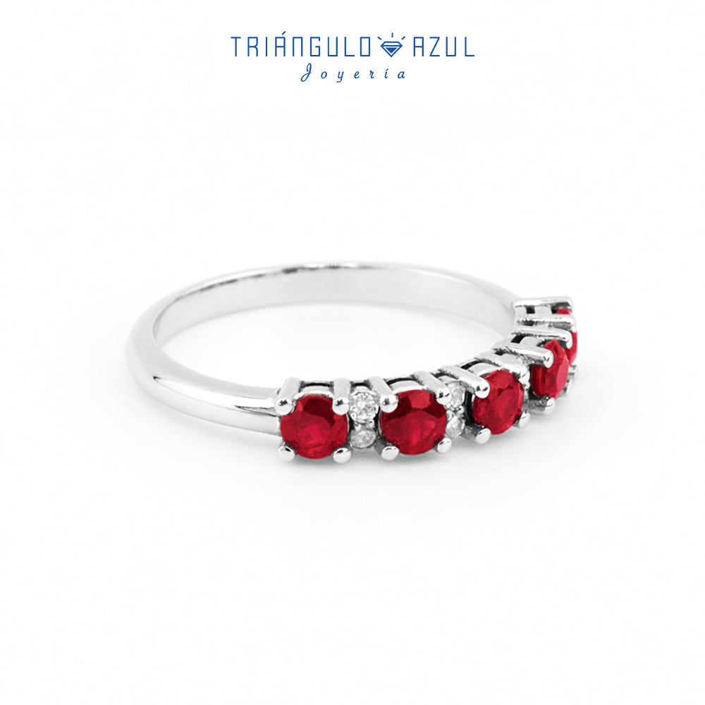 Churumbela Isabel de Rubíes con 0.63 CTS Total y Diamantes con 0.08 CTS Total en Oro Blanco de 14K