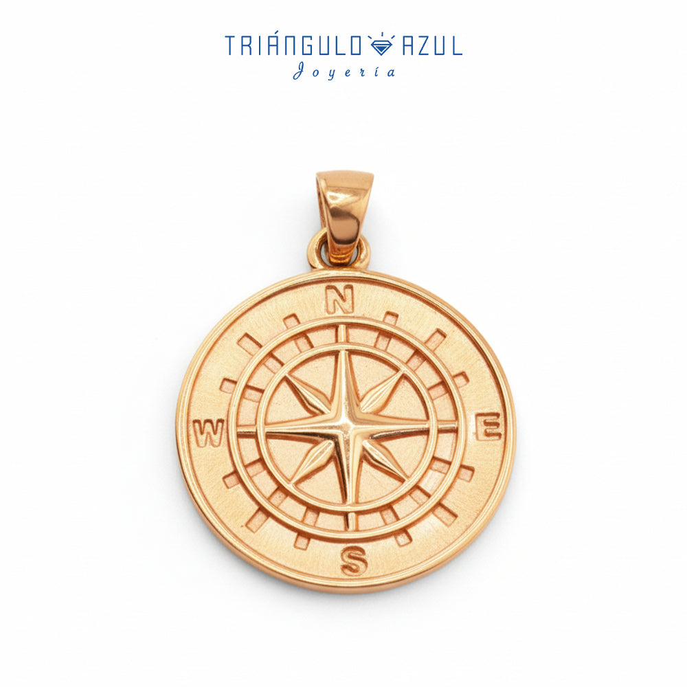 Dije Brújula en Oro Amarillo de 14K