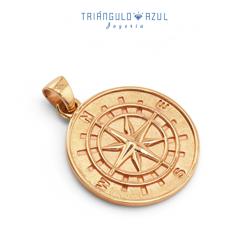 Dije Brújula en Oro Amarillo de 14K