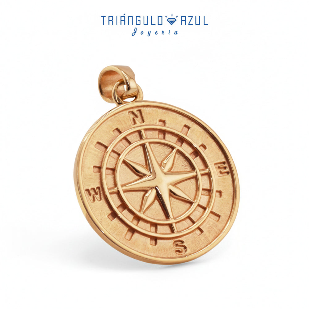 Dije Brújula en Oro Amarillo de 14K