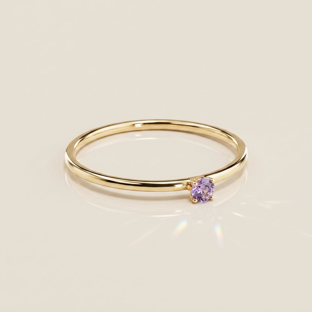 Anillo Solitario de Tanzanita en Oro Amarillo de 14K