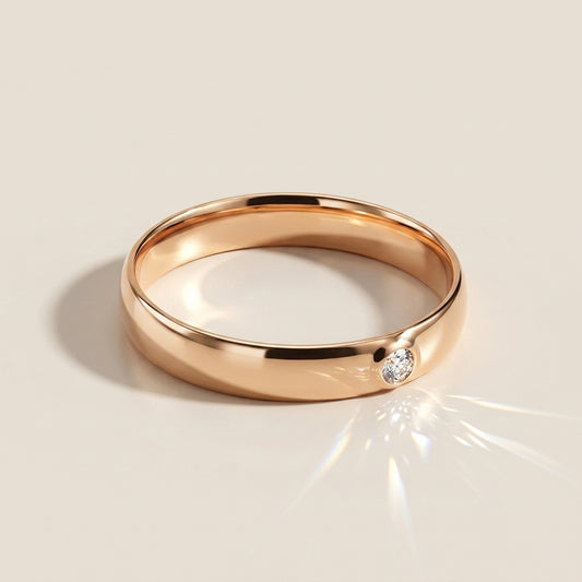 Argolla Caballero con Diamante en Oro Amarillo de 14K