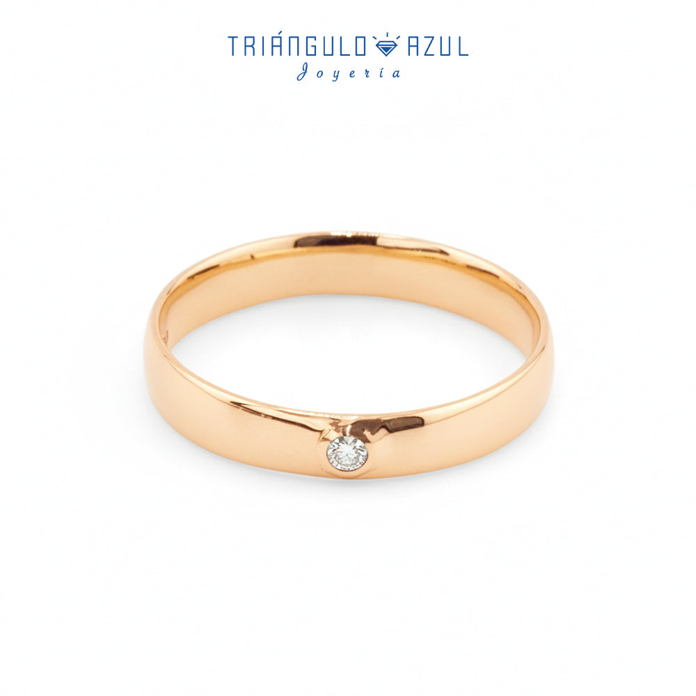 Argolla Caballero de Diamante con 0.04 CTS Total en Oro Amarillo de 14K