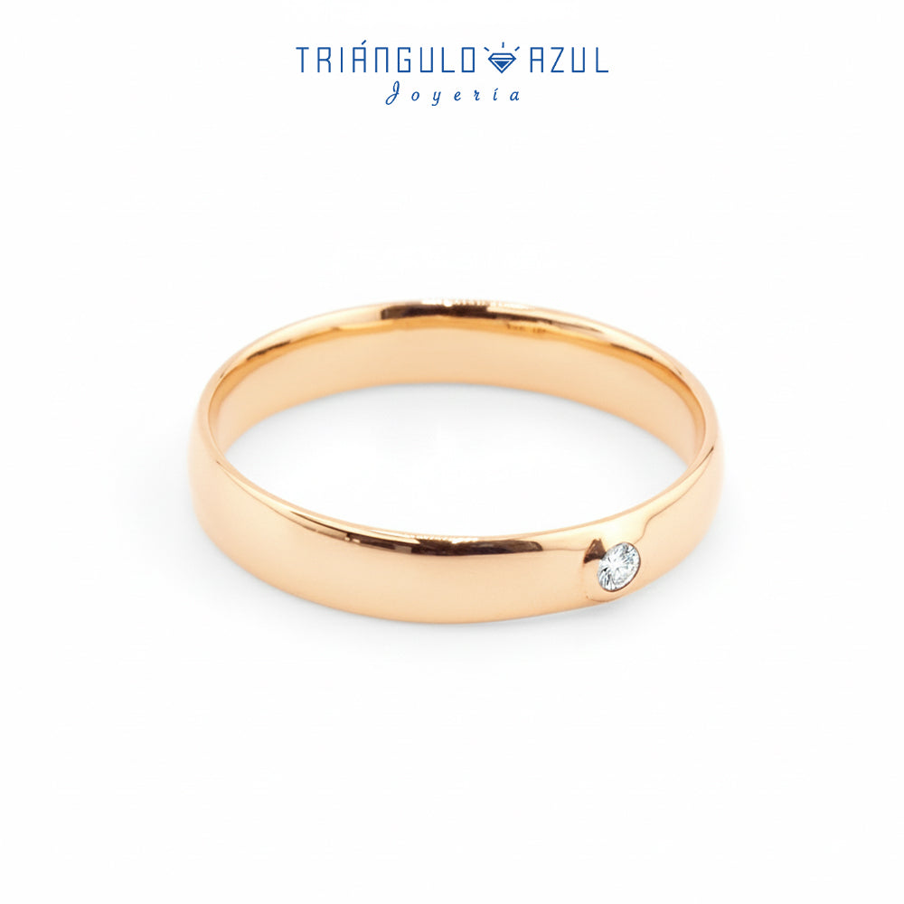 Argolla Caballero de Diamante con 0.04 CTS Total en Oro Amarillo de 14K