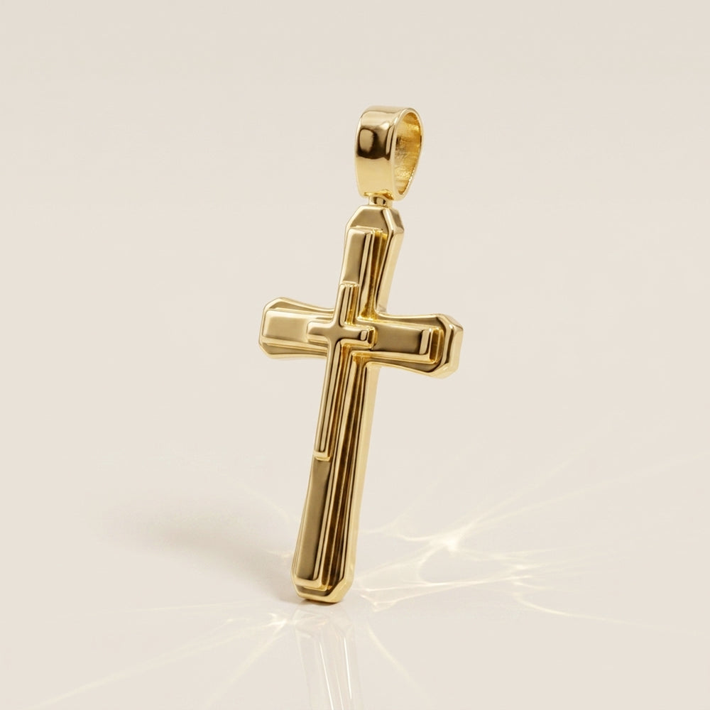 Dije Cruz en Oro Amarillo de 14K