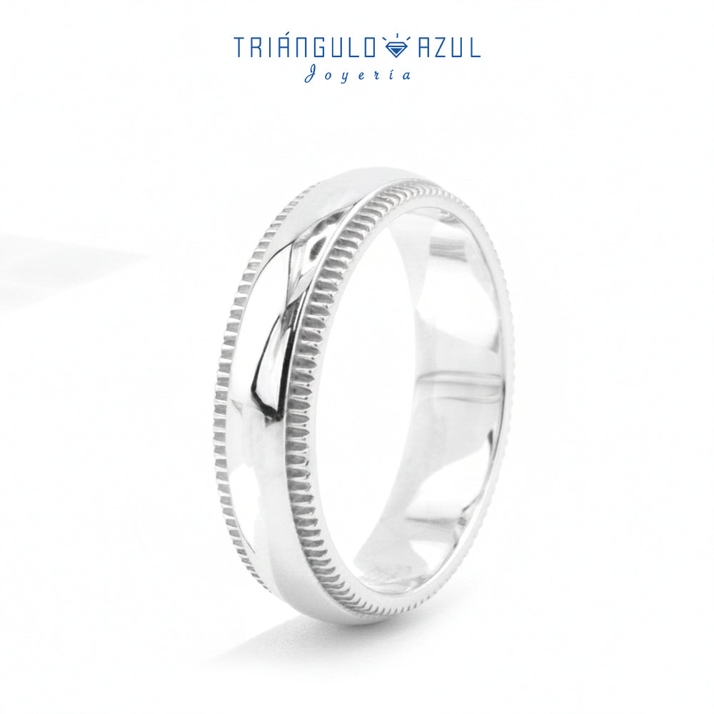 Argolla con 5.5 mm de Ancho con Milgrain en Plata