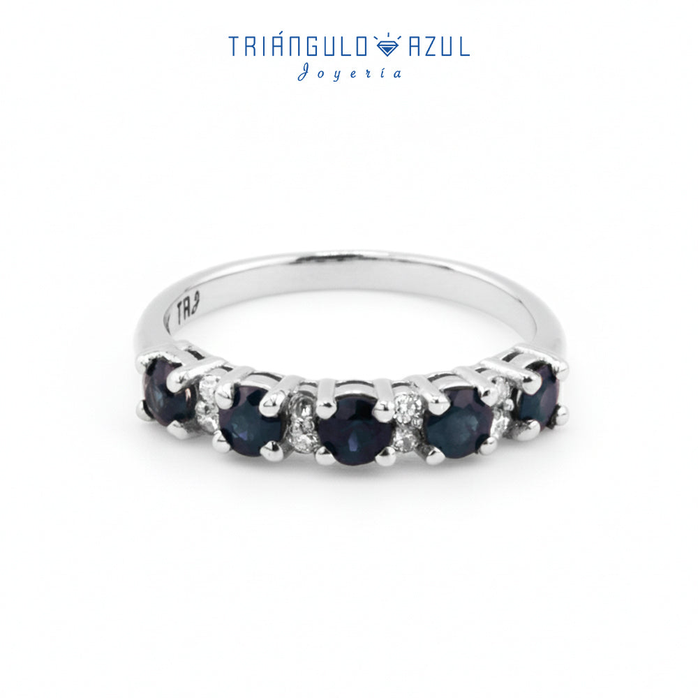Churumbela Isabel de Zafiros con 0.62 CTS Totay y Diamantes con 0.08 CTS Total en Oro Blanco de 14K
