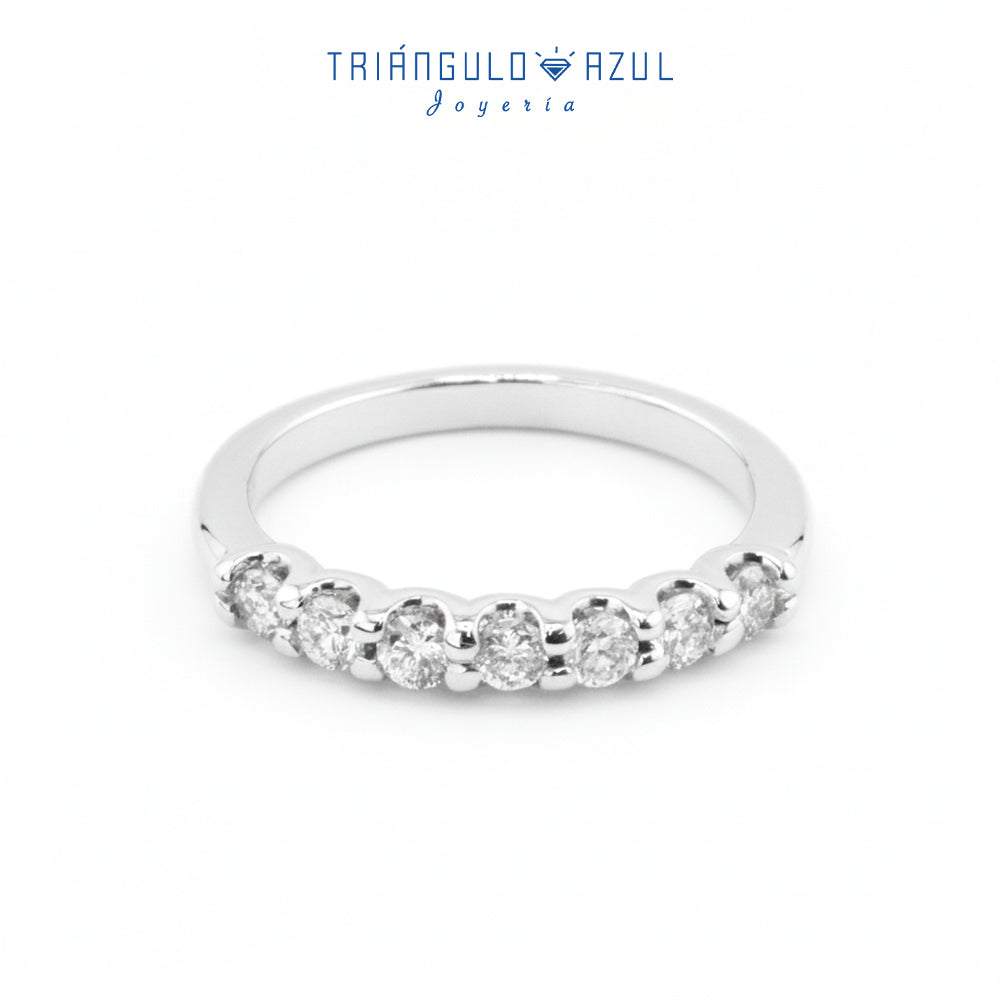 Churumbela Tipo U de Diamantes con 0.47 CTS Total en Oro Blanco de 14K