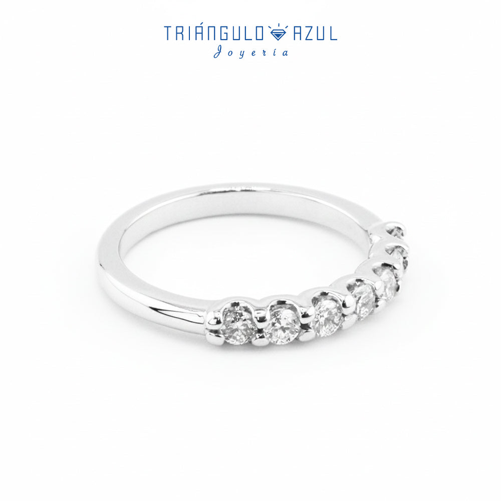 Churumbela Tipo U de Diamantes con 0.47 CTS Total en Oro Blanco de 14K