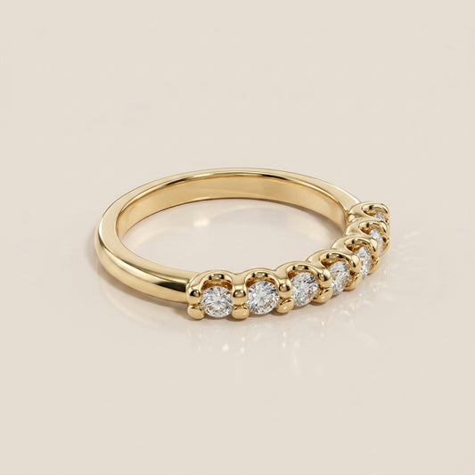 Churumbela Tipo U de Diamantes en Oro Amarillo de 14K